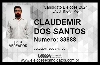 Candidato CLAUDEMIR DOS SANTOS 2024 - JACUTINGA - Eleições