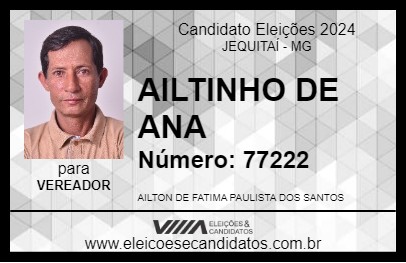 Candidato AILTINHO DE ANA 2024 - JEQUITAÍ - Eleições