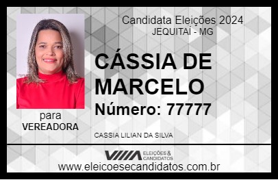 Candidato CÁSSIA DE MARCELO 2024 - JEQUITAÍ - Eleições