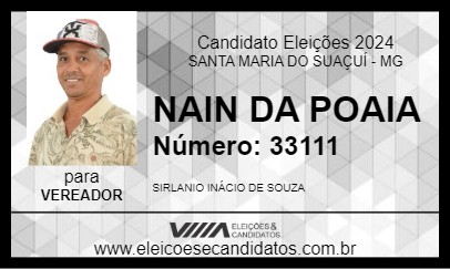 Candidato NAIN DA POAIA 2024 - SANTA MARIA DO SUAÇUÍ - Eleições