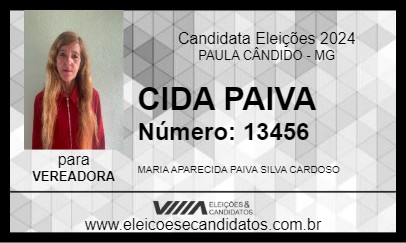 Candidato CIDA PAIVA 2024 - PAULA CÂNDIDO - Eleições