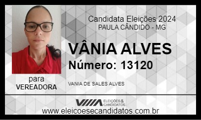 Candidato VÂNIA ALVES 2024 - PAULA CÂNDIDO - Eleições