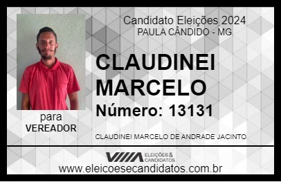 Candidato CLAUDINEI MARCELO 2024 - PAULA CÂNDIDO - Eleições