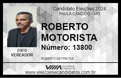 Candidato ROBERTO MOTORISTA 2024 - PAULA CÂNDIDO - Eleições