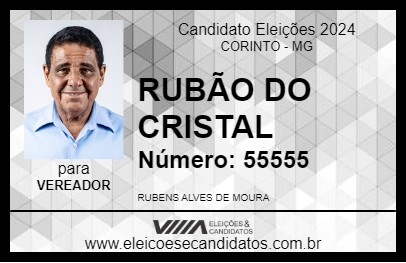 Candidato RUBÃO DO CRISTAL 2024 - CORINTO - Eleições