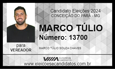 Candidato MARCO TÚLIO 2024 - CONCEIÇÃO DO PARÁ - Eleições