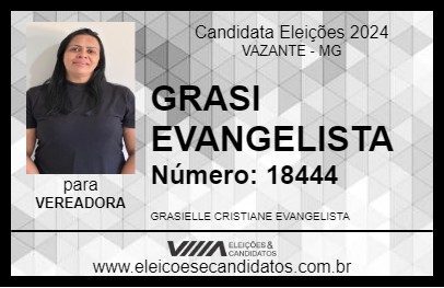 Candidato GRASI EVANGELISTA 2024 - VAZANTE - Eleições