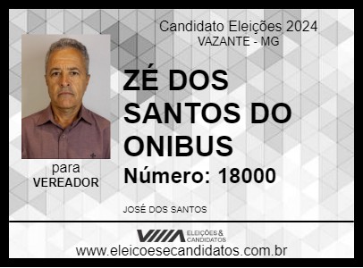 Candidato ZÉ DOS SANTOS DO ONIBUS 2024 - VAZANTE - Eleições