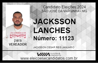 Candidato JACKSSON LANCHES 2024 - SÃO JOSÉ DA VARGINHA - Eleições