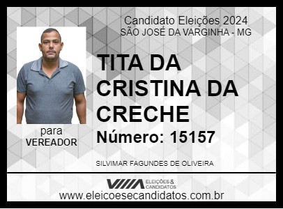 Candidato TITA DA CRISTINA DA CRECHE 2024 - SÃO JOSÉ DA VARGINHA - Eleições