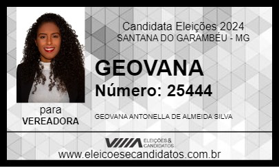 Candidato GEOVANA 2024 - SANTANA DO GARAMBÉU - Eleições