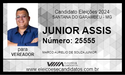 Candidato JUNIOR ASSIS 2024 - SANTANA DO GARAMBÉU - Eleições