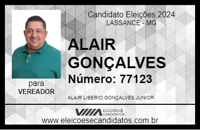 Candidato ALAIR GONÇALVES 2024 - LASSANCE - Eleições