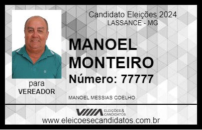 Candidato MANOEL MONTEIRO 2024 - LASSANCE - Eleições