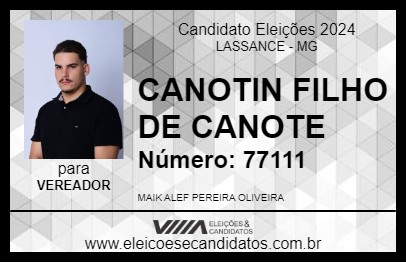 Candidato CANOTIN FILHO DE CANOTE 2024 - LASSANCE - Eleições