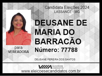 Candidato DEUSANE DE MARIA DO BARRACÃO 2024 - LASSANCE - Eleições