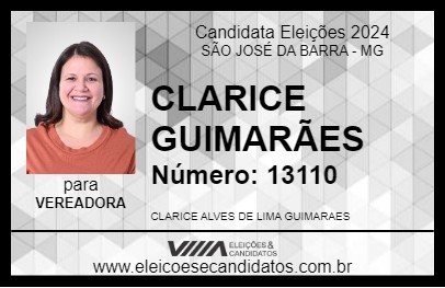 Candidato CLARICE GUIMARÃES 2024 - SÃO JOSÉ DA BARRA - Eleições