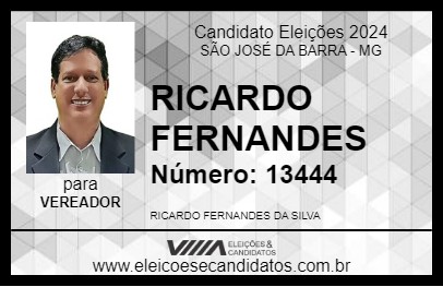 Candidato RICARDO FERNANDES 2024 - SÃO JOSÉ DA BARRA - Eleições