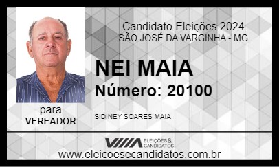 Candidato NEI MAIA 2024 - SÃO JOSÉ DA VARGINHA - Eleições