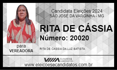 Candidato RITA DE CÁSSIA 2024 - SÃO JOSÉ DA VARGINHA - Eleições