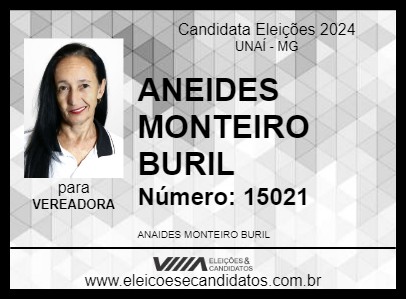 Candidato ANAIDES MONTEIRO BURIL 2024 - UNAÍ - Eleições