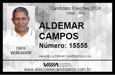 Candidato ALDEMAR CAMPOS 2024 - UNAÍ - Eleições