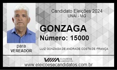 Candidato GONZAGA 2024 - UNAÍ - Eleições