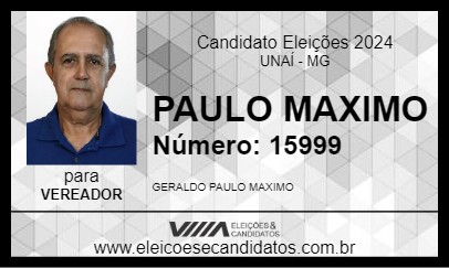 Candidato PAULO MAXIMO 2024 - UNAÍ - Eleições