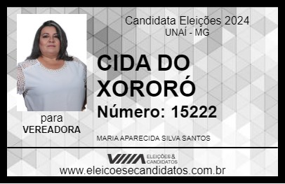 Candidato CIDA DO XORORÓ 2024 - UNAÍ - Eleições