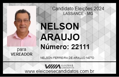 Candidato NELSON ARAUJO 2024 - LASSANCE - Eleições