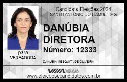 Candidato DANÚBIA DIRETORA 2024 - SANTO ANTÔNIO DO ITAMBÉ - Eleições