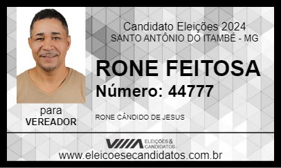 Candidato RONE FEITOSA 2024 - SANTO ANTÔNIO DO ITAMBÉ - Eleições