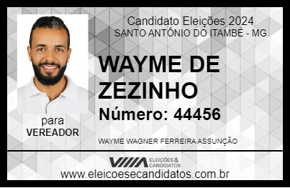 Candidato WAYME DE ZEZINHO 2024 - SANTO ANTÔNIO DO ITAMBÉ - Eleições