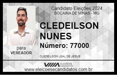 Candidato CLEDEILSON NUNES 2024 - BOCAINA DE MINAS - Eleições