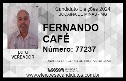 Candidato FERNANDO CAFÉ 2024 - BOCAINA DE MINAS - Eleições