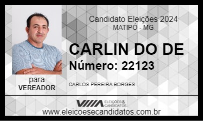 Candidato CARLIN DO DE 2024 - MATIPÓ - Eleições