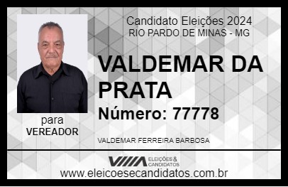 Candidato VALDEMAR DA PRATA 2024 - RIO PARDO DE MINAS - Eleições