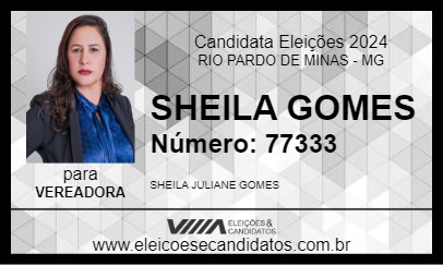 Candidato SHEILA GOMES 2024 - RIO PARDO DE MINAS - Eleições