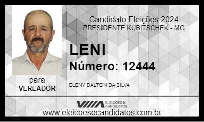 Candidato LENI 2024 - PRESIDENTE KUBITSCHEK - Eleições