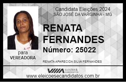 Candidato RENATA FERNANDES 2024 - SÃO JOSÉ DA VARGINHA - Eleições