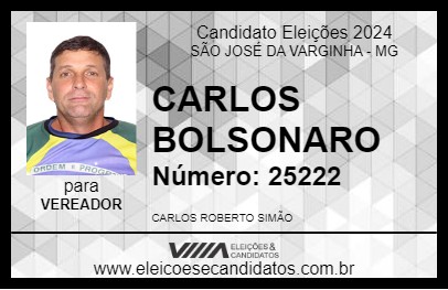 Candidato CARLOS BOLSONARO 2024 - SÃO JOSÉ DA VARGINHA - Eleições