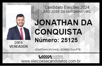 Candidato JONATHAN DA CONQUISTA 2024 - SÃO JOSÉ DA VARGINHA - Eleições