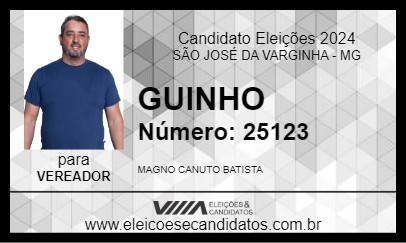 Candidato GUINHO 2024 - SÃO JOSÉ DA VARGINHA - Eleições