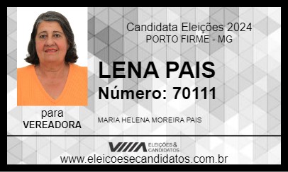 Candidato LENA PAES 2024 - PORTO FIRME - Eleições