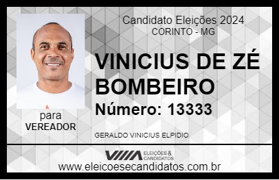 Candidato VINICIUS DE ZÉ BOMBEIRO 2024 - CORINTO - Eleições