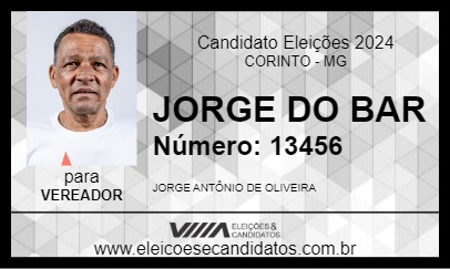 Candidato JORGE DO BAR 2024 - CORINTO - Eleições