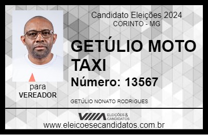 Candidato GETÚLIO MOTO TAXI 2024 - CORINTO - Eleições