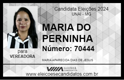 Candidato MARIA DO PERNINHA 2024 - UNAÍ - Eleições