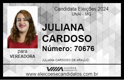 Candidato JULIANA CARDOSO 2024 - UNAÍ - Eleições