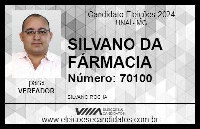 Candidato SILVANO DA FÁRMACIA 2024 - UNAÍ - Eleições